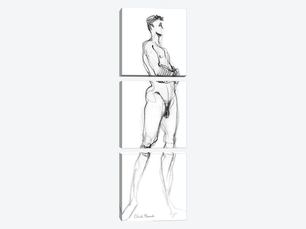 Standing Male Side View Study by Claudia Bianchi 3-piece Canvas Art