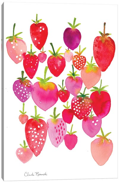 Strawberry Fields Canvas Art Print - Summer Art