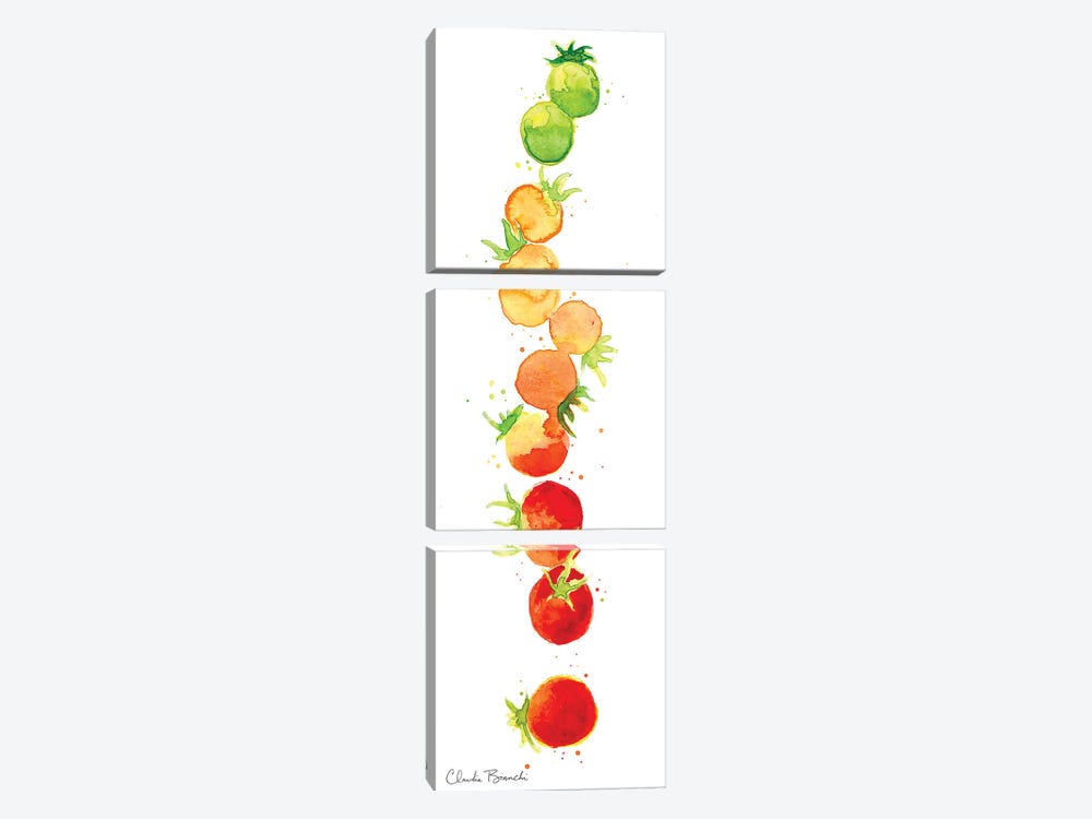 Tomato Ombre by Claudia Bianchi 3-piece Canvas Art Print