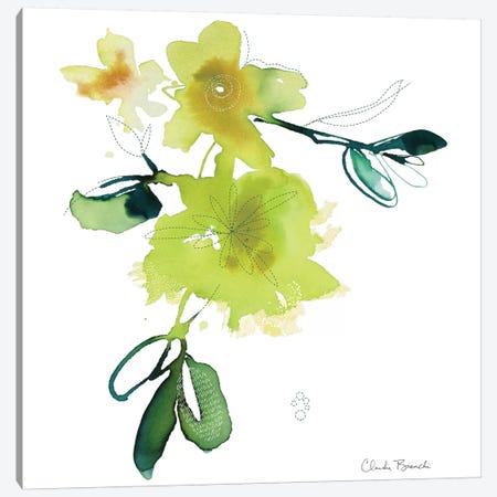 Yellow Botanical Canvas Print #CBI86} by Claudia Bianchi Canvas Wall Art