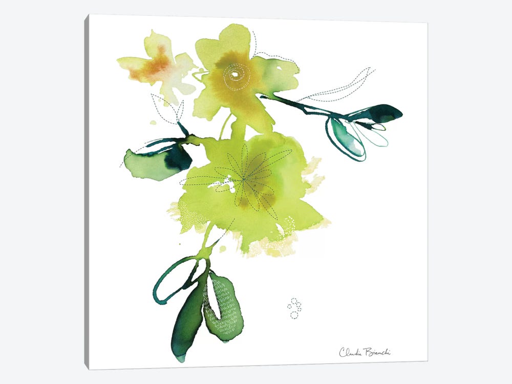 Yellow Botanical by Claudia Bianchi 1-piece Canvas Art Print