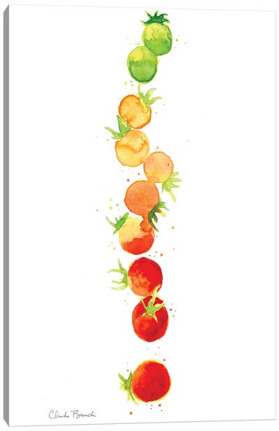 Tomato Ombre Stack Canvas Art Print - Claudia Bianchi