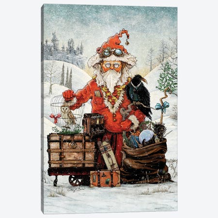 Santa Goes To Magical School Canvas Print #CBK15} by Cheryl Baker Art Print