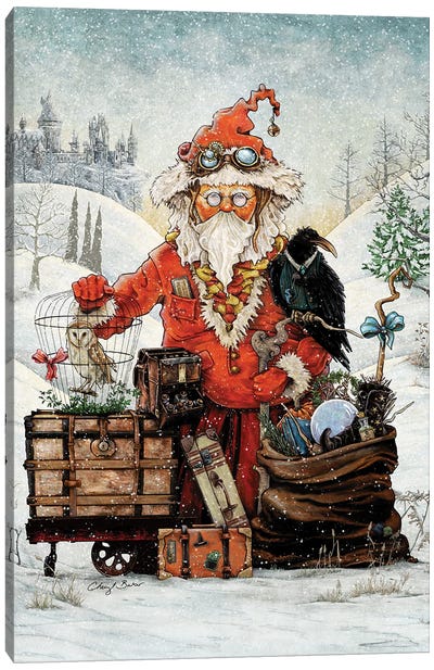 Santa Goes To Magical School Canvas Art Print - Wizards