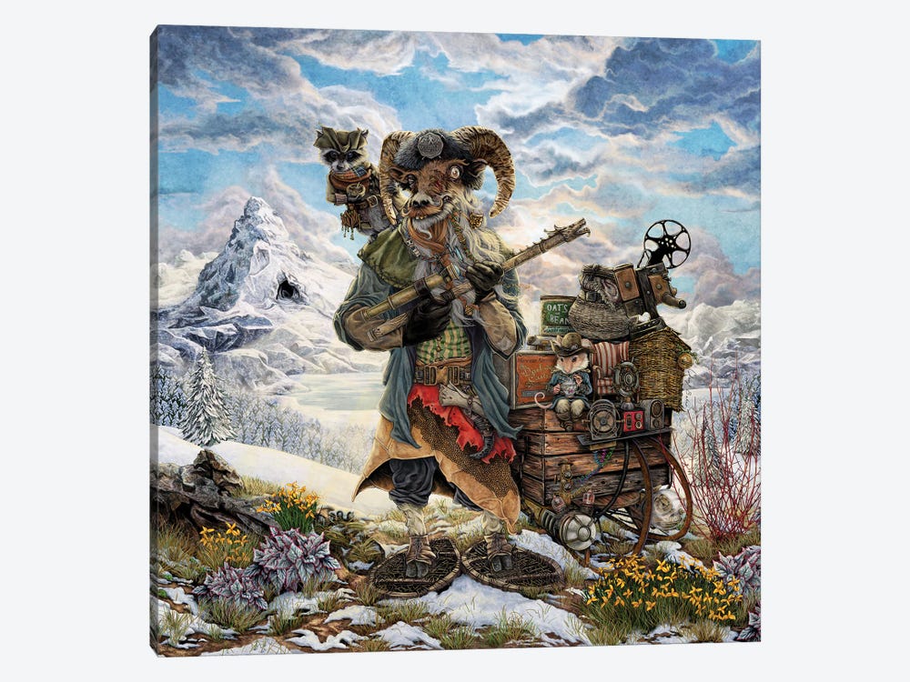 The Yeti Trapper by Cheryl Baker 1-piece Canvas Art Print