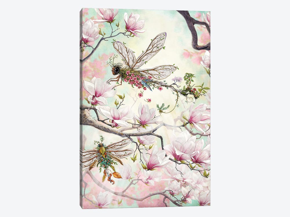 Woodland Dragonflies by Cheryl Baker 1-piece Canvas Art Print