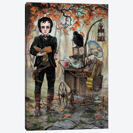 Edgar All Poe Goes To A Magical School Canvas Print #CBK8} by Cheryl Baker Canvas Artwork