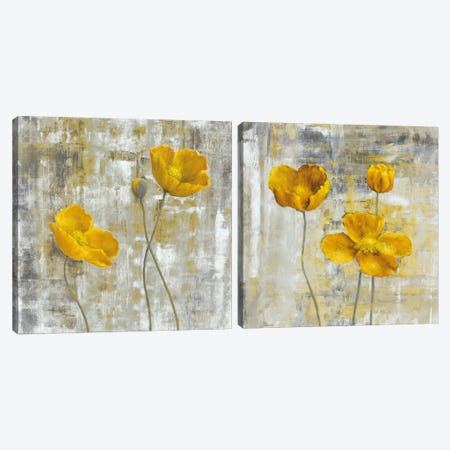 Yellow Flowers Diptych Canvas Print Set #CBL2HSET002} by Carol Black Canvas Art Print
