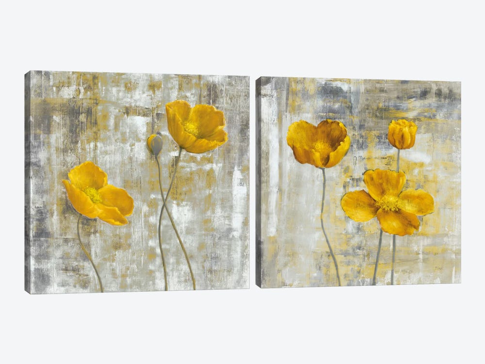 Yellow Flowers Diptych by Carol Black 2-piece Canvas Art