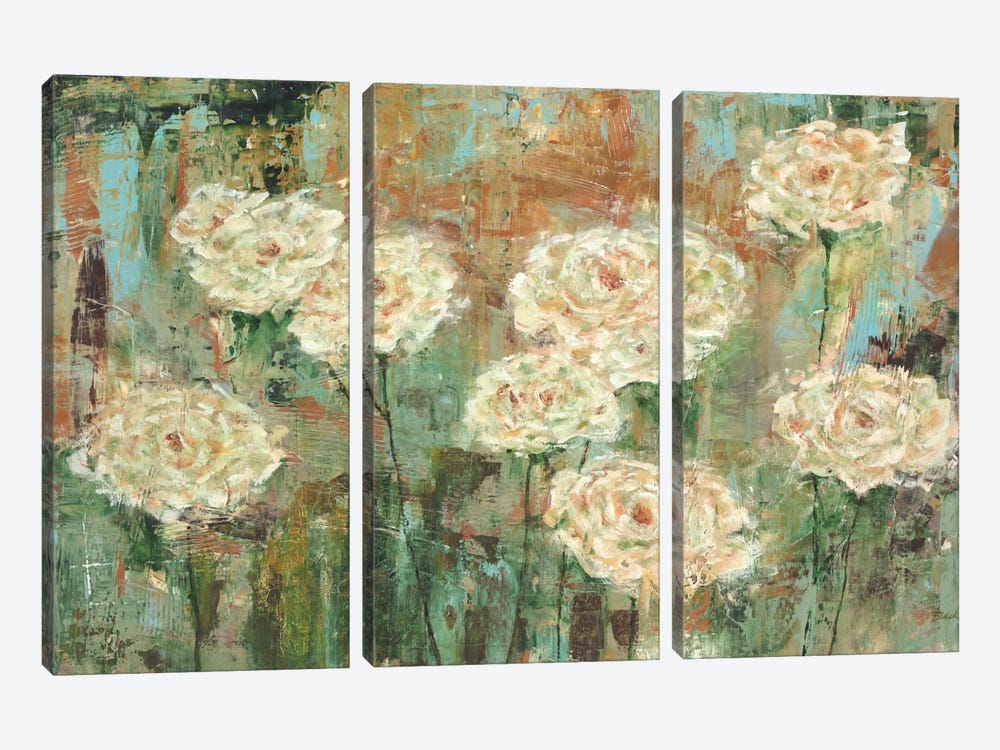 White Roses by Carol Black 3-piece Canvas Art Print