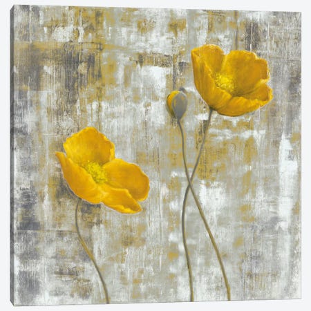 Yellow Flowers I Canvas Print #CBL6} by Carol Black Canvas Artwork