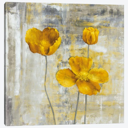 Yellow Flowers II Canvas Print #CBL7} by Carol Black Canvas Wall Art
