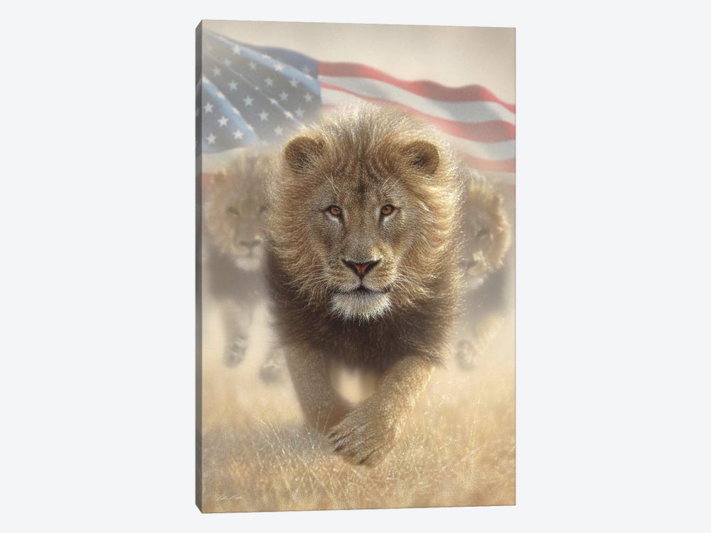 Running Lions - America by Collin Bogle 1-piece Canvas Art Print