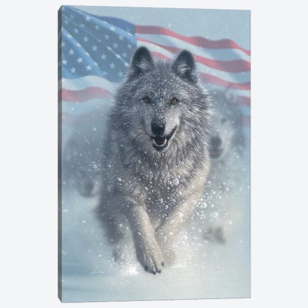 Running Wolves - America Canvas Print #CBO112} by Collin Bogle Canvas Art Print
