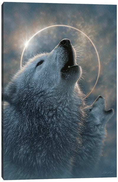 Wolf Eclipse, Vertical Canvas Art Print - Wolf Art