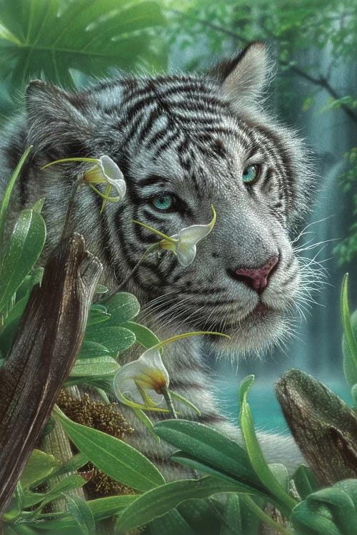 White Tiger of Eden - Vertical by Collin Bogle wall art