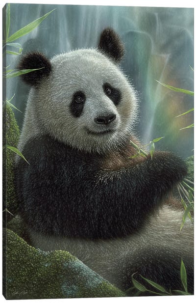Panda Paradise - Vertical Canvas Art Print - Bamboo Art