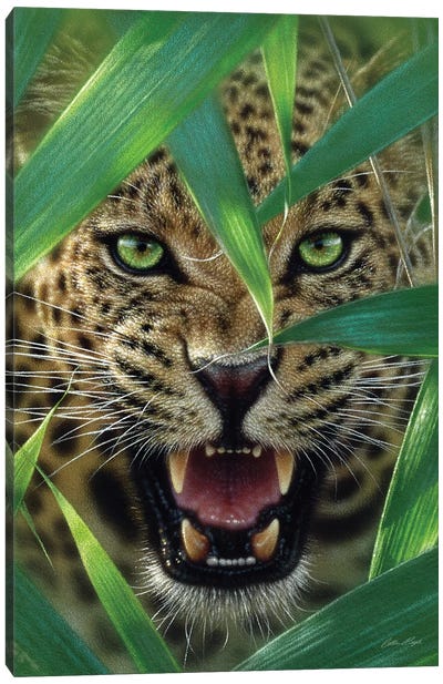 Jaguar Ambush, Vertical Canvas Art Print - Jaguar Art