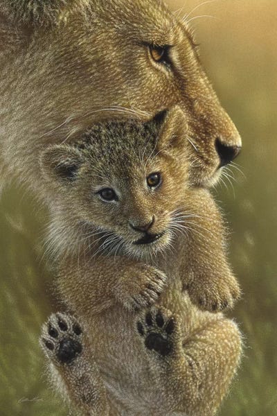 Ancient Wonders: Mother's Pride - Lion, Vertical by Collin Bogle