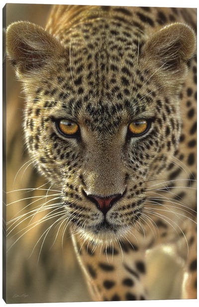 On The Prowl - Leopard, Vertical Canvas Art Print - Leopard Art