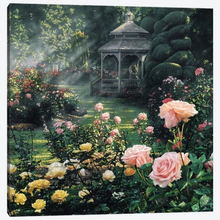 Paradise Found - Rose Garden, Square Canvas Print #CBO55} by Collin Bogle Art Print