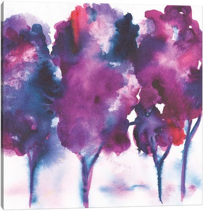 Aubergine Forest Canvas Art Print - Purple Abstract Art