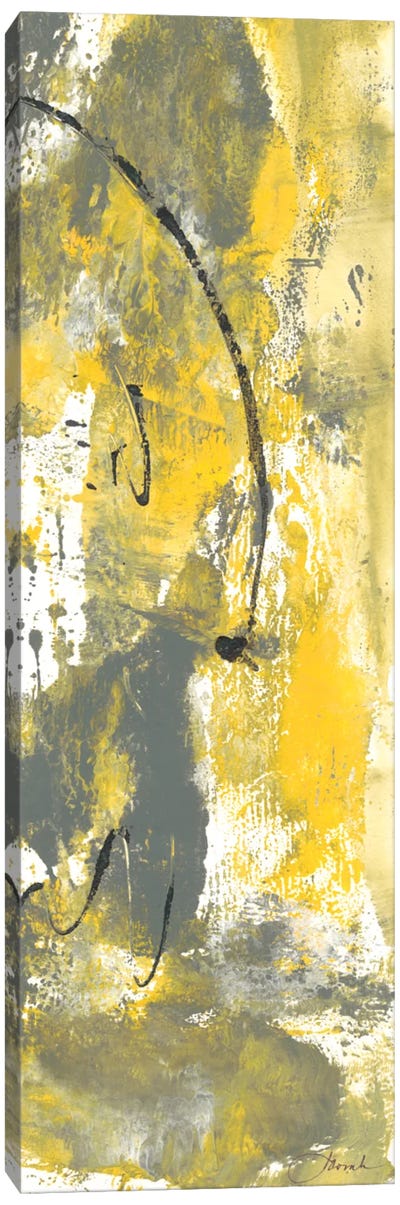 Grey Movement III Canvas Art Print - Black, White & Yellow Art