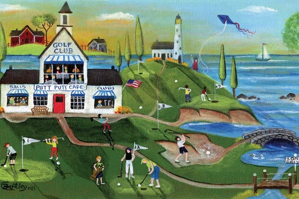 Golf: Golf Club Folk Art by Cheryl Bartley