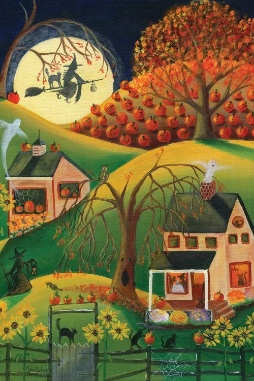 Halloween Witches House by Cheryl Bartley wall art