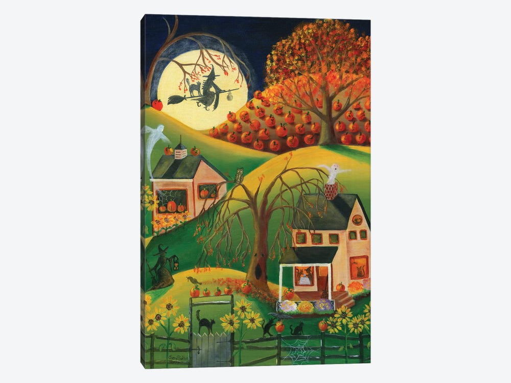 Halloween Witches House by Cheryl Bartley 1-piece Canvas Print