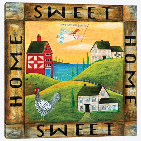 Home Sweet Home 2 Square Canvas Print #CBT121} by Cheryl Bartley Canvas Wall Art