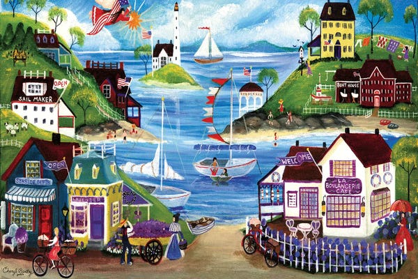 Coastal Villages & Towns: Lavender Seaside Angel Cheryl Bartley by Cheryl Bartley