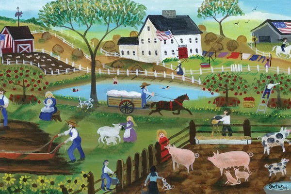 Farms: Old Tyme Americana Country Farmyard by Cheryl Bartley