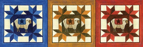 Sheep: Primitive Sheep Quilt Star by Cheryl Bartley
