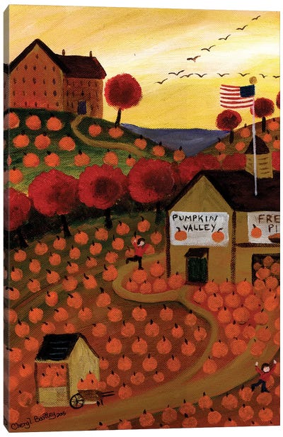 Pumpkin Valley Cheryl Bartley Canvas Art Print - Pumpkins
