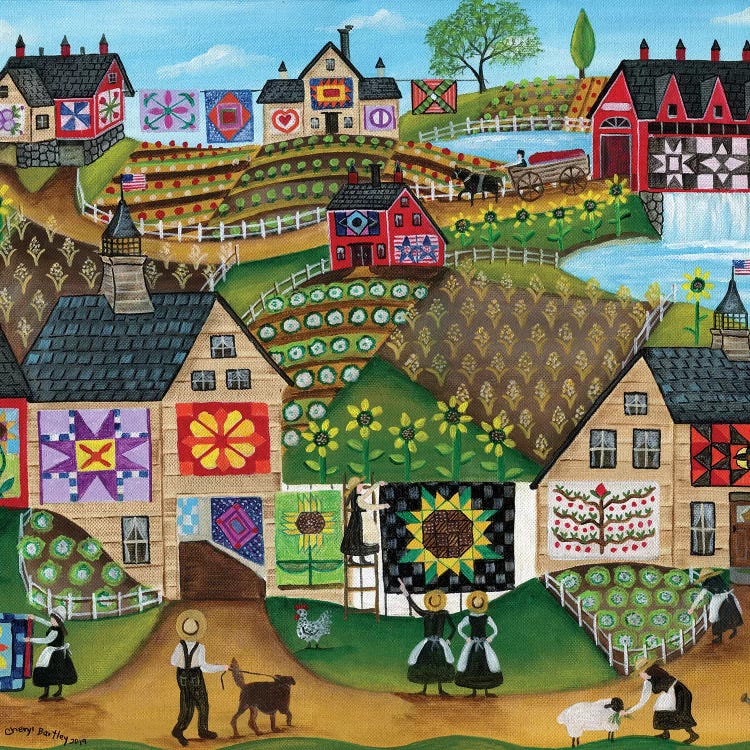 Quilters Sunflower Farmland by Cheryl Bartley wall art