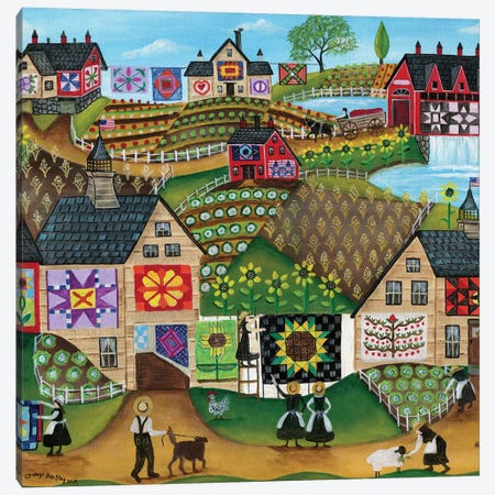 Quilters Sunflower Farmland Canvas Print #CBT190} by Cheryl Bartley Canvas Print