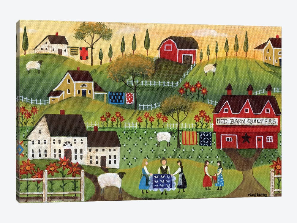 Red Barn Quilters by Cheryl Bartley 1-piece Canvas Print