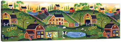 Red Quilters Barn Country Folk Art Farm Canvas Art Print