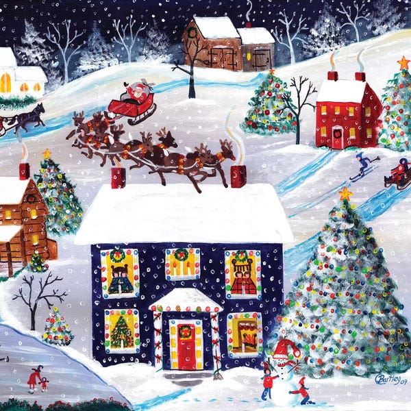 Reindeer: Santa Reindeer Christmas Eve Cheryl Bartley by Cheryl Bartley