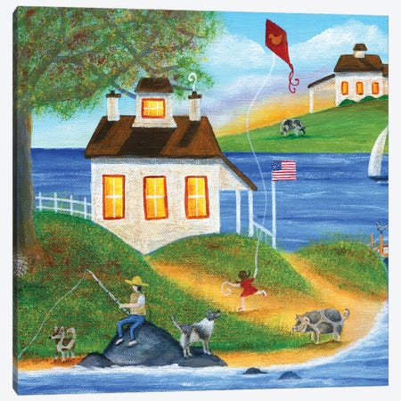 Summertime Fishing Canvas Print #CBT220} by Cheryl Bartley Canvas Print