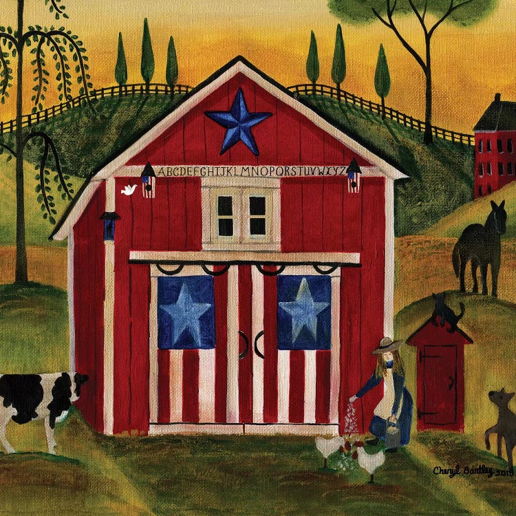 Sunrise Red White Blue Barn Lang