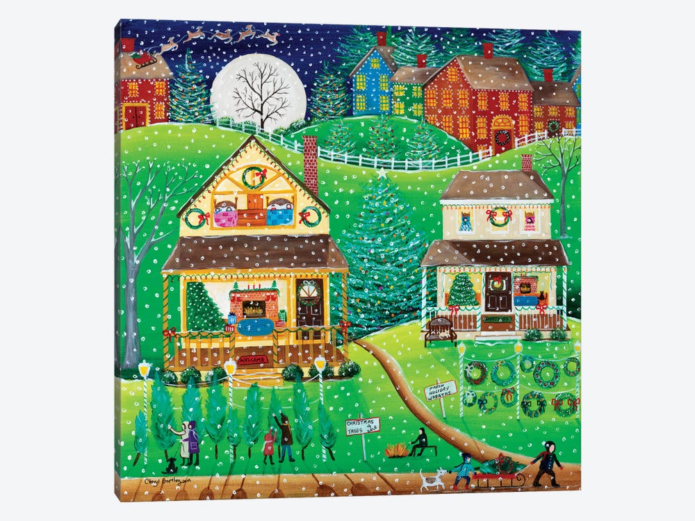 The First Snow by Cheryl Bartley 1-piece Canvas Wall Art