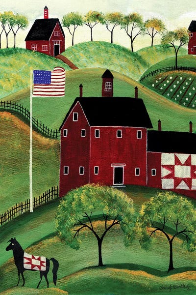 American Décor: American Red Quilt House by Cheryl Bartley