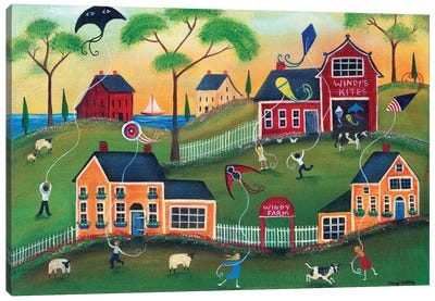 Windys Kite Farm Canvas Art Print - Cheryl Bartley