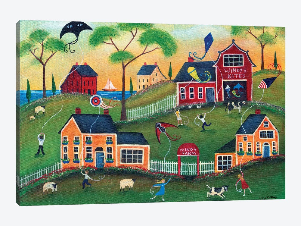 Windys Kite Farm by Cheryl Bartley 1-piece Canvas Art