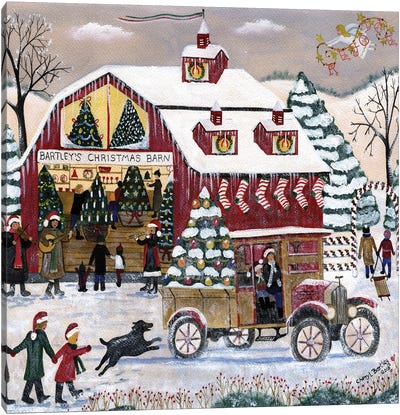 Bartleys Christmas Barn Canvas Art Print - Cheryl Bartley