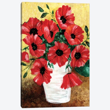Big Red Poppies Canvas Print #CBT47} by Cheryl Bartley Canvas Art Print