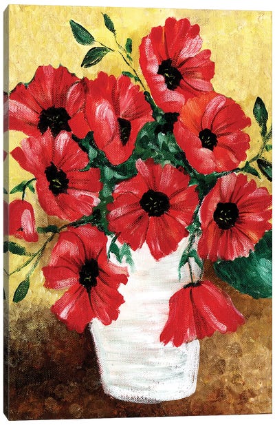 Big Red Poppies Canvas Art Print - Cheryl Bartley