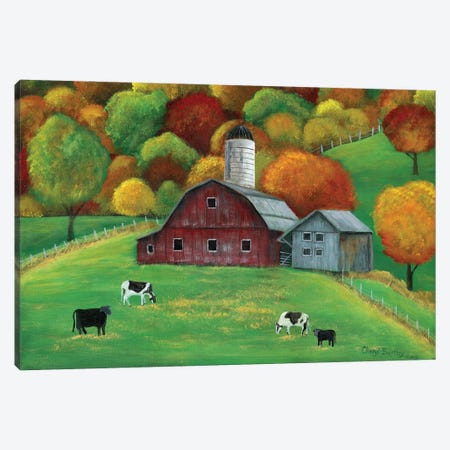 Colors of Autumn Barnyard Canvas Print #CBT61} by Cheryl Bartley Canvas Artwork